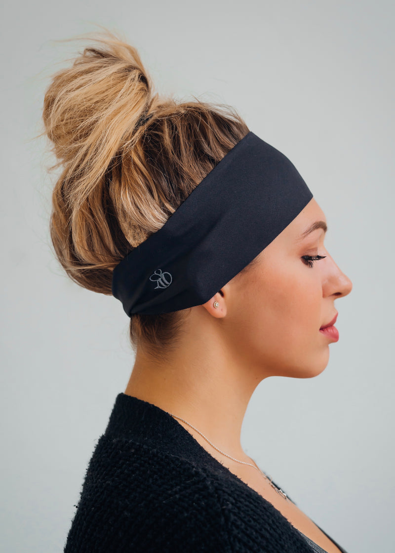 Slate gray antimicrobial yoga headband