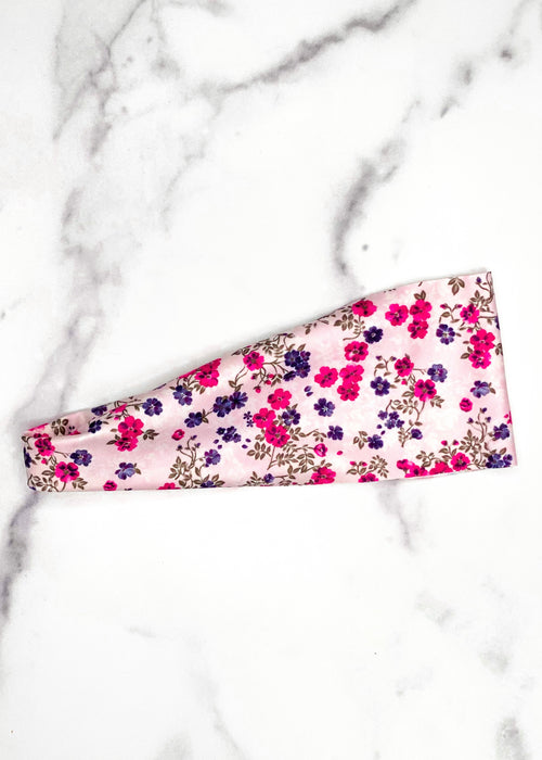 Pink Floral Running Headband