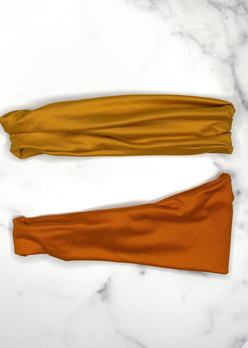 Bohemian Orange and Yellow Twist Headbands