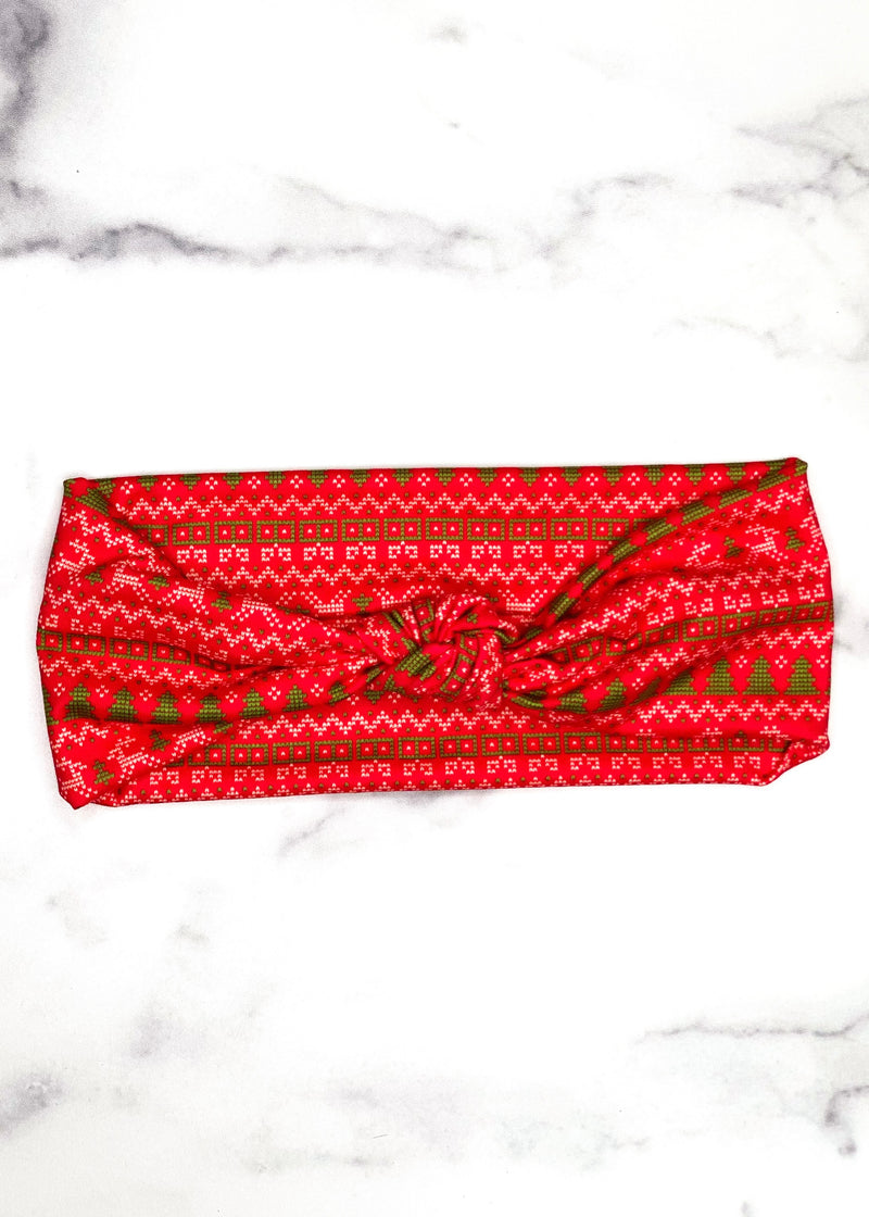 Christmas Red Knot Headband 