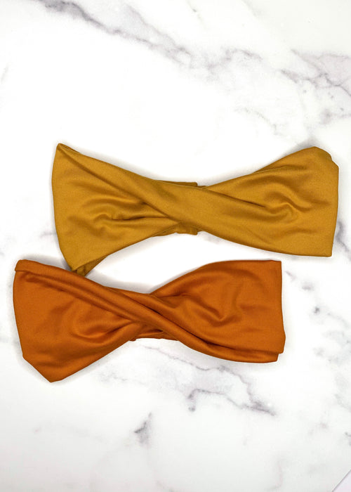 Bohemian Orange and Yellow Twist Headbands