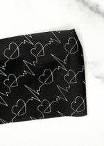 Heart Rate Headband for Nurses in Black and White EKG Pattern