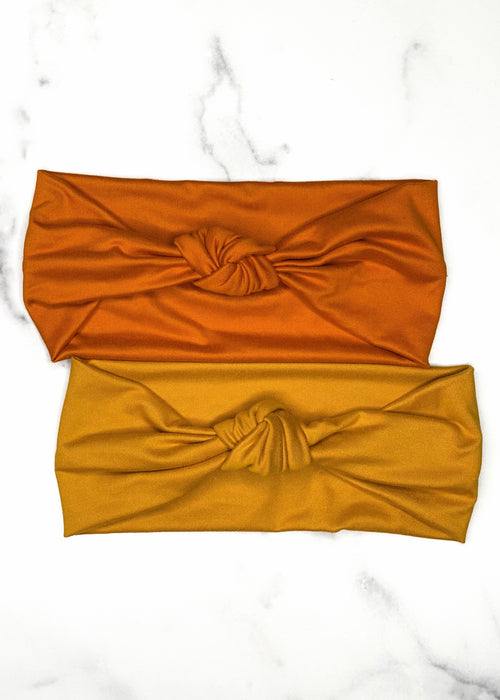 Extra Wide Yoga Headbands in Yellow and Orange