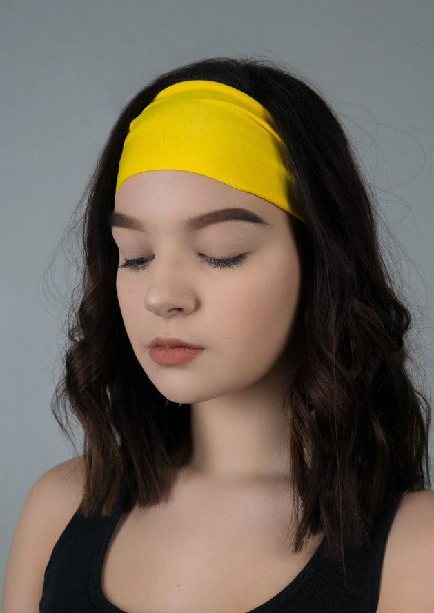 Bright Yellow Antimicrobial Yoga Headband