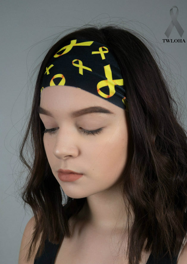 Yellow Ribbon Yoga Headband